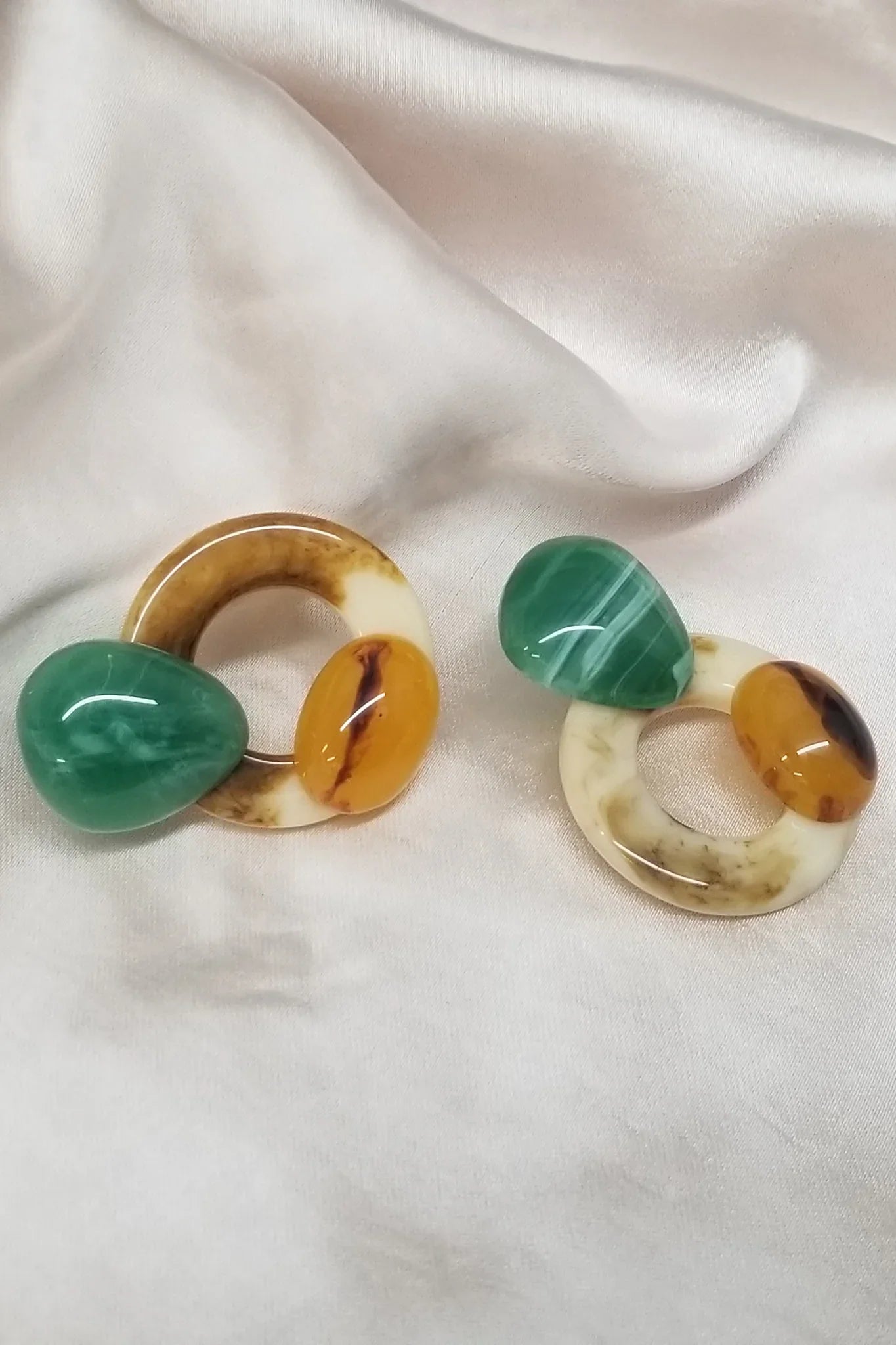 Mozambique Geometric Earrings Tan