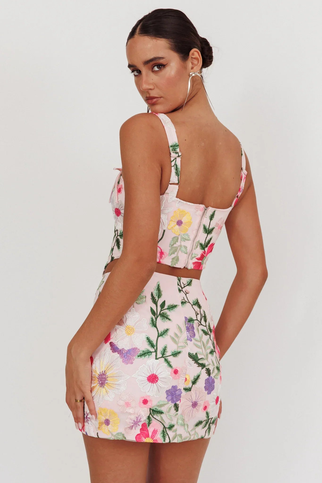 High Street Jacquard Mini Skirt Floral Multi