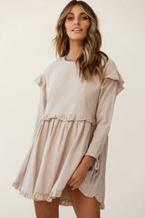 Marion Long Sleeve Shift Dress Mocha