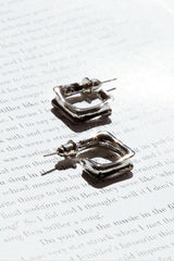 Maddox Small Square Hoop Earrings Silver