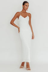 Stasi Textured Maxi Dress White
