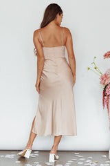 Giorgette Side Split Midi Dress Champagne