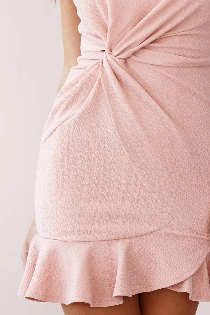 Prom Queen Bandeau Mini Dress Blush