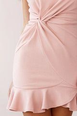 Prom Queen Bandeau Mini Dress Blush