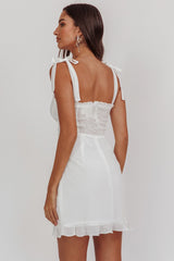 Jezika Tied Shoulder Mini Dress White