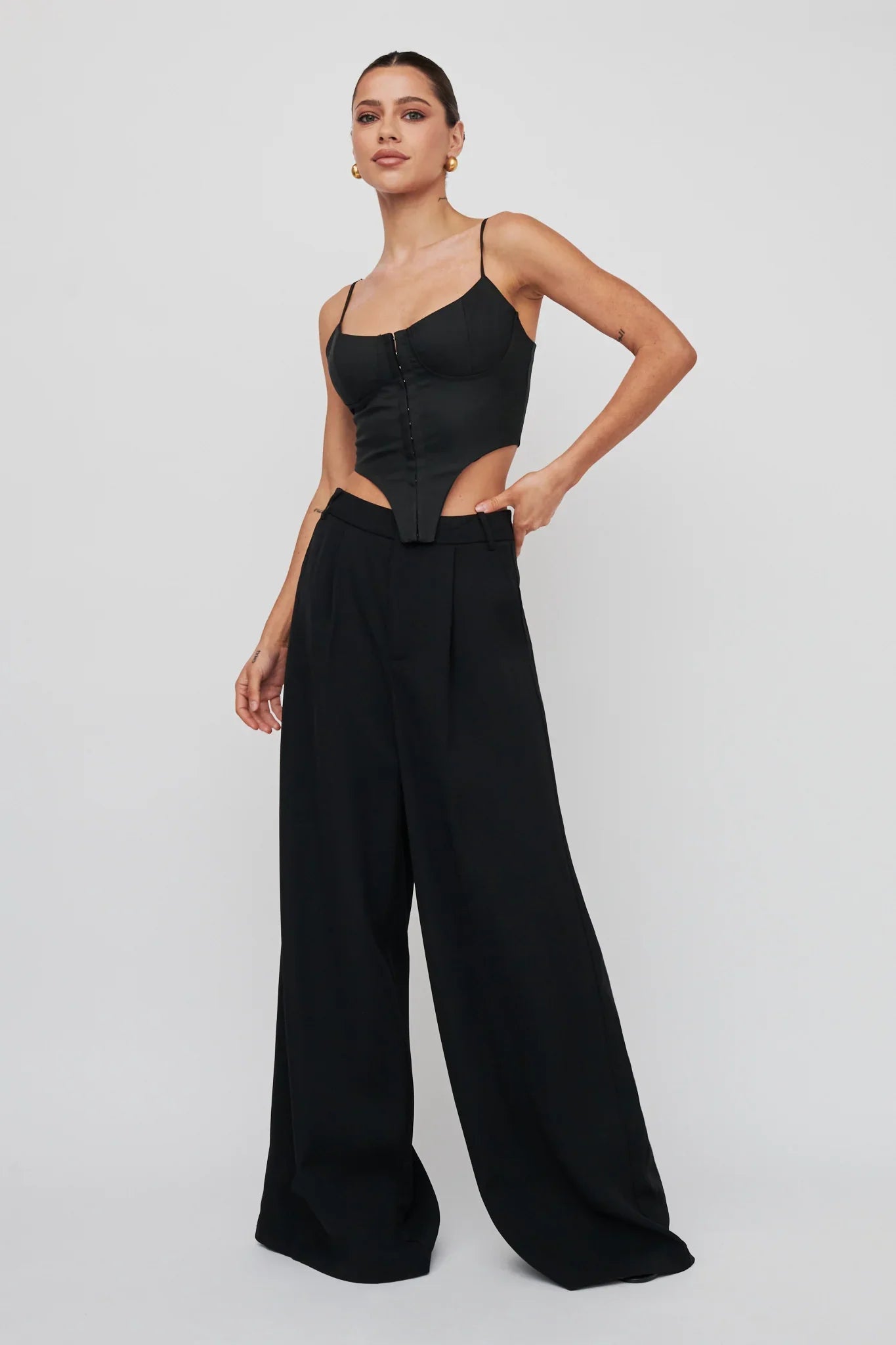 Dante Wide-Leg Pants Black