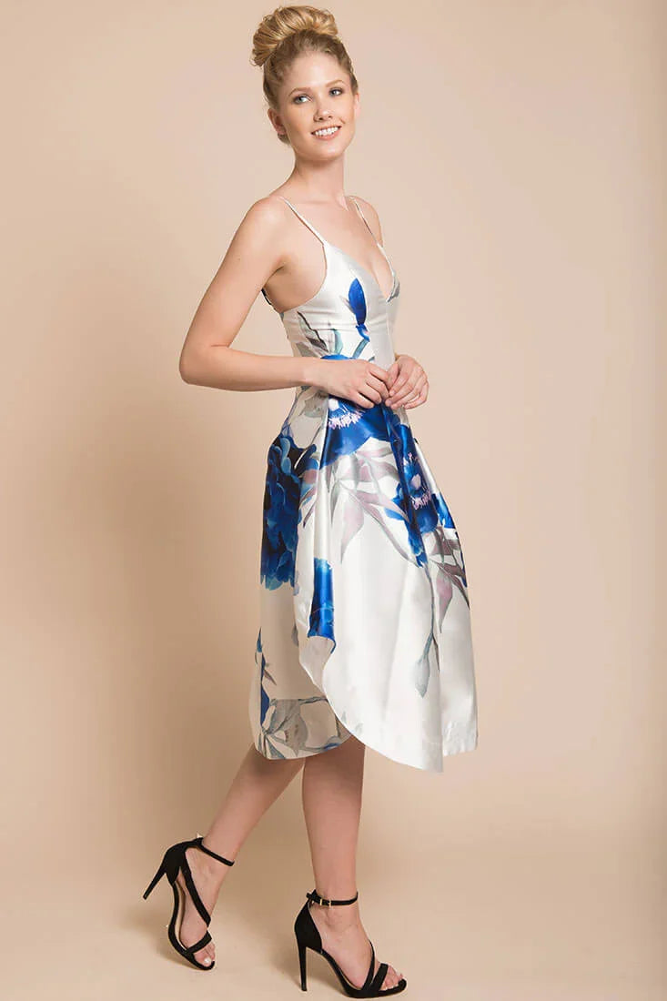 Ingrid Floral Dress Blue